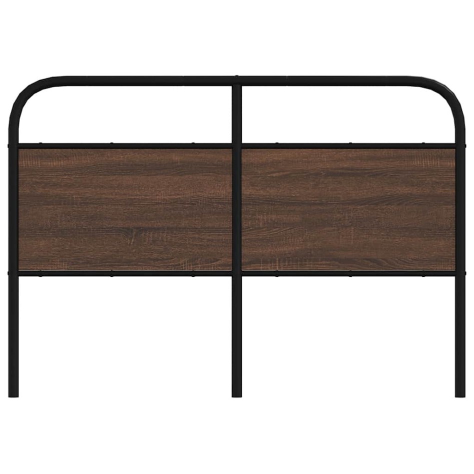Cabecero de acero y madera de ingeniería marrón roble 135