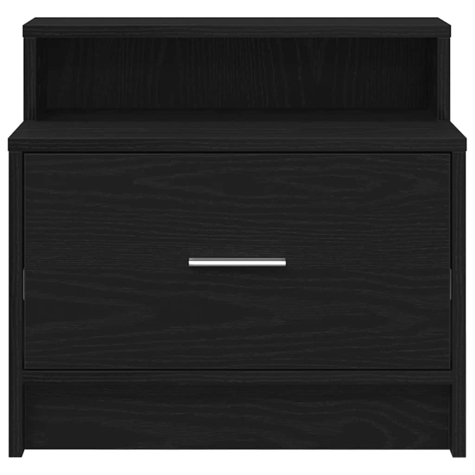 Mesilla de noche con cajón roble negro 51x31x47