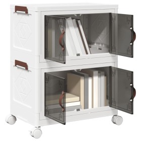 Caja de almacenamiento apilable con ruedas 2 niveles 28