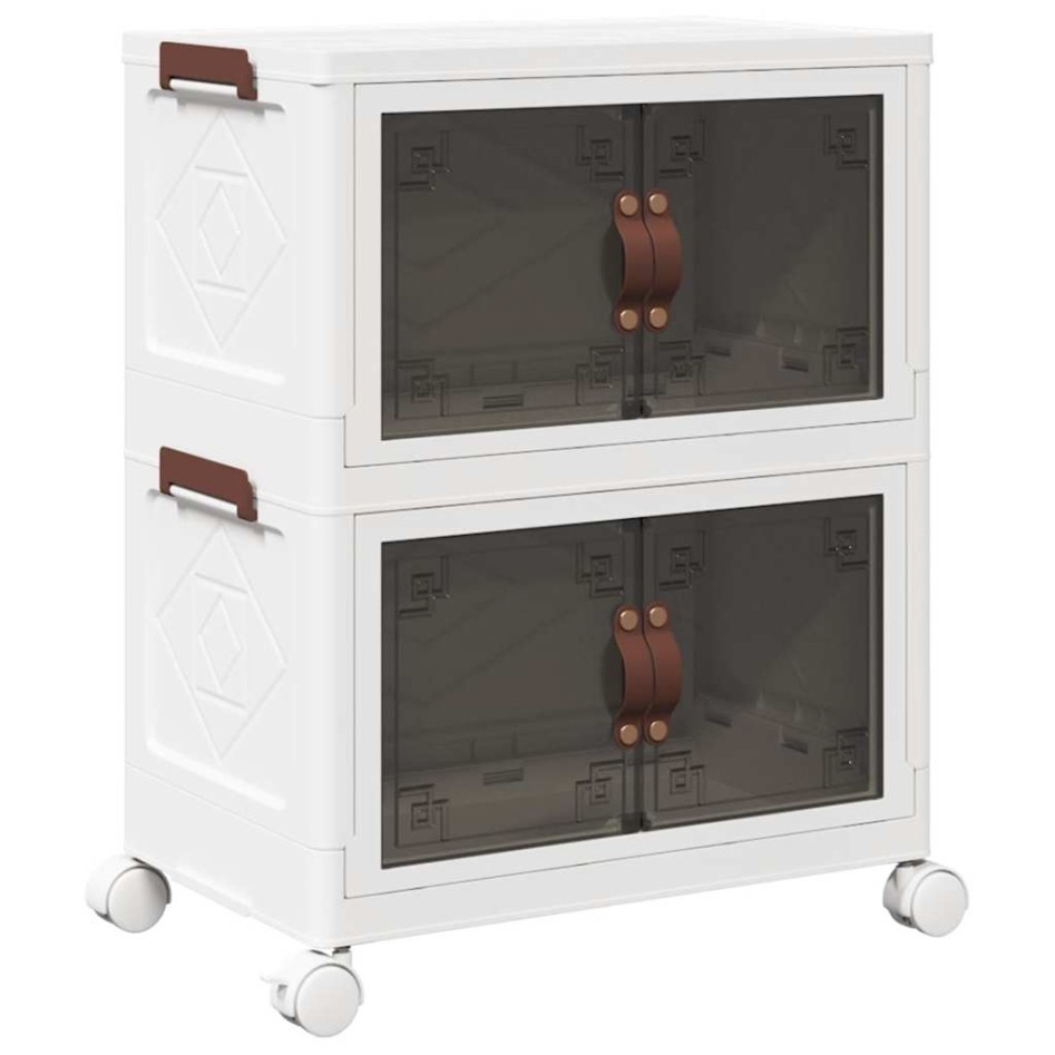 Caja de almacenamiento apilable con ruedas 2 niveles 28