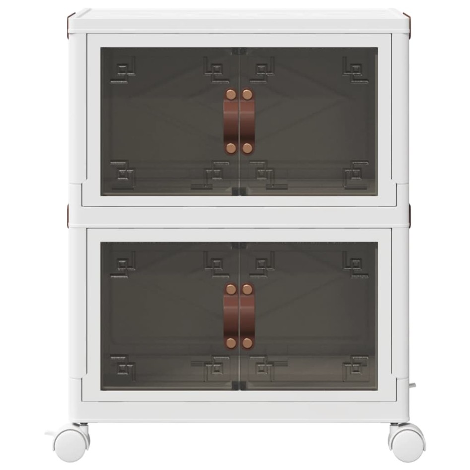 Caja de almacenamiento apilable con ruedas 2 niveles 28