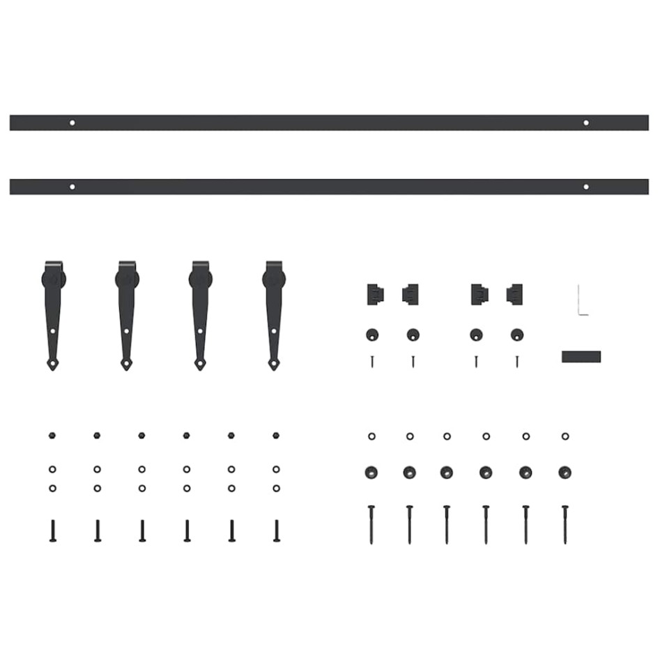 Kit de puerta corredera de armario acero carbono 200
