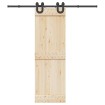Kit de herrajes para puertas correderas acero negro 200 cm