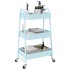 Carrito de almacenaje 3 niveles acero azul 42x41,5x77
