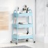Carrito de almacenaje 3 niveles acero azul 42x41,5x77