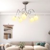 Lámpara de techo pantallas cristal redonda 5 bombillas LED G9