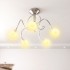 Lámpara de techo pantallas cristal redonda 5 bombillas LED
