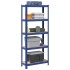 Estantería almacenaje 5 niveles azul madera ingeniería