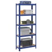 Estantería almacenaje 5 niveles azul madera ingeniería acero