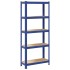 Estantería almacenaje 5 niveles azul madera ingeniería
