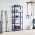 Estantería almacenaje 5 niveles azul madera ingeniería