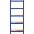 Estantería almacenaje 5 niveles azul madera ingeniería