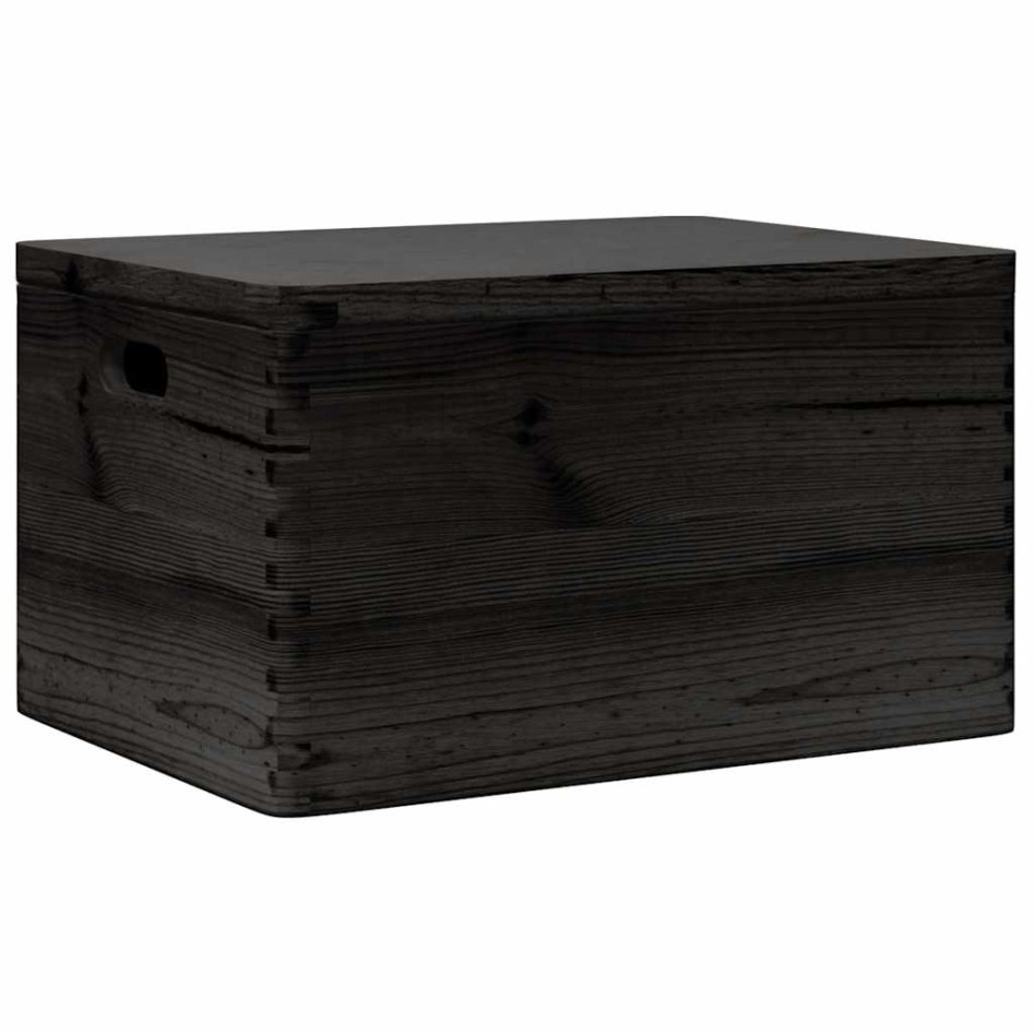 Caja de madera con tapa y asas madera maciza pino 40x30x23