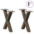 Patas de mesa centro forma X 2uds acero natural 37x(30-31)