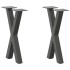Patas para mesa de centro en forma de X 2 uds antracita