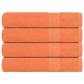 Toallas de sauna 4 uds 100% algodón naranja 80x200 cm 360