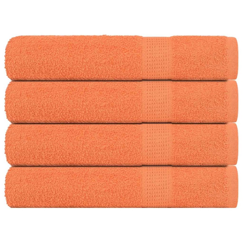 Toallas de sauna 4 uds 100% algodón naranja 80x200 cm 360