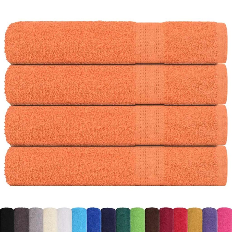 Toallas de sauna 4 uds 100% algodón naranja 80x200 cm 360