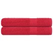 Toallas 2 uds rojo 100x200 cm 360 gsm 100% algodón