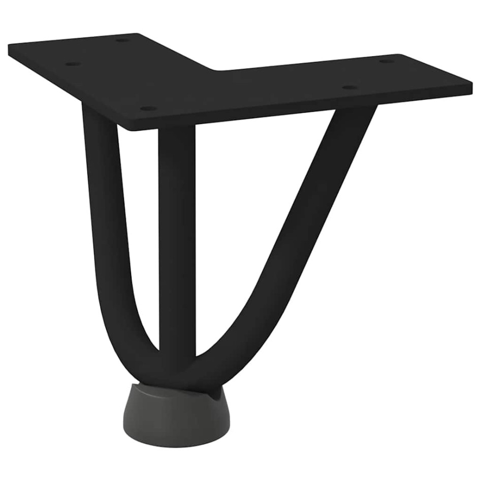 Patas de mesa tipo horquilla 4 unidades acero macizo negro