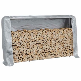 Leñero con protector de lluvia 250x25x150 cm acero