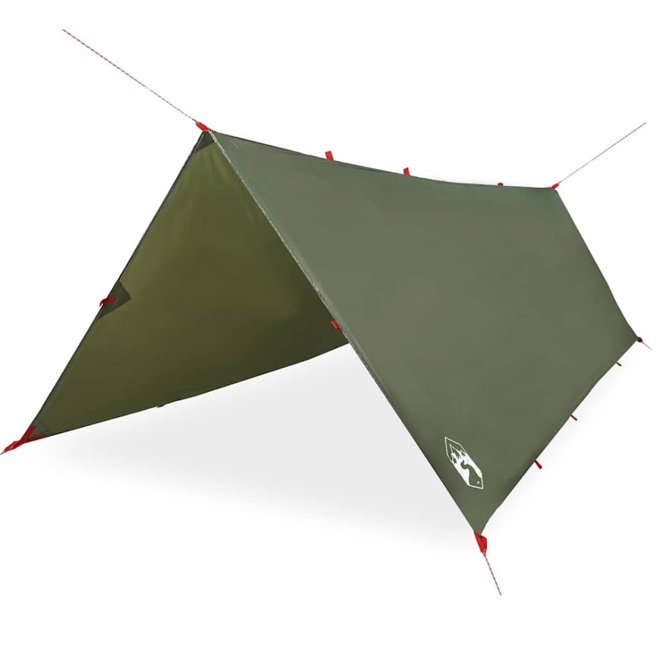 Lona de camping impermeable verde oliva 406x306