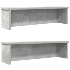 Estantes de cocina apilables 2 uds gris hormigón 60x15x16