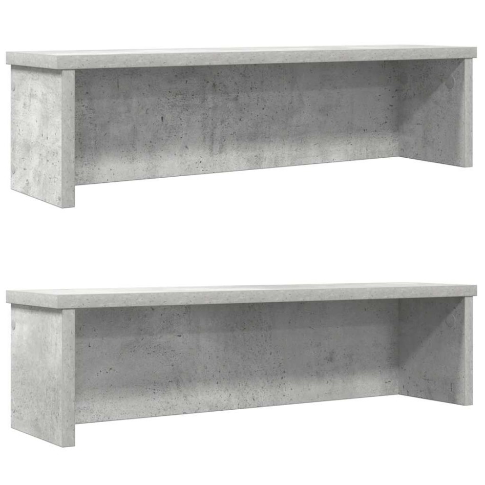 Estantes de cocina apilables 2 uds gris hormigón 60x15x16