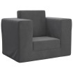 Sofá cama infantil felpa suave gris antracita