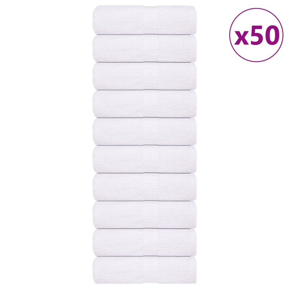 Toallitas de baño 50 uds blanco 15x21 cm 360 gsm 100 %
