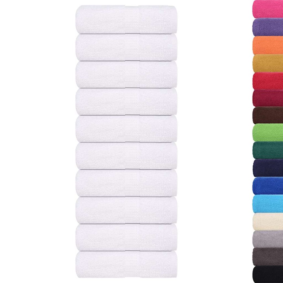 Toallitas de baño 50 uds blanco 15x21 cm 360 gsm 100 %