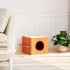 Casa para gatos cera marrón 51x35x30 cm madera maciza