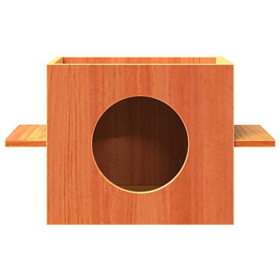 Casa para gatos cera marrón 51x35x30 cm madera maciza