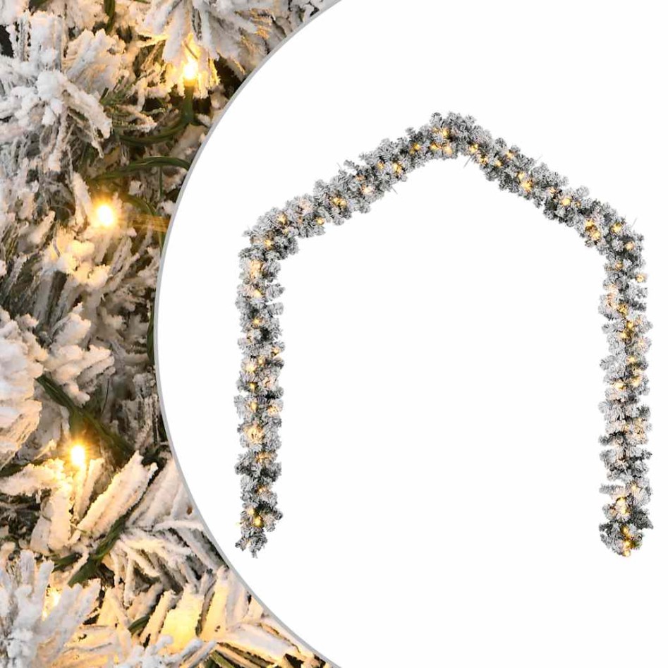 Guirnalda de Navidad con luces LED PVC verde 10