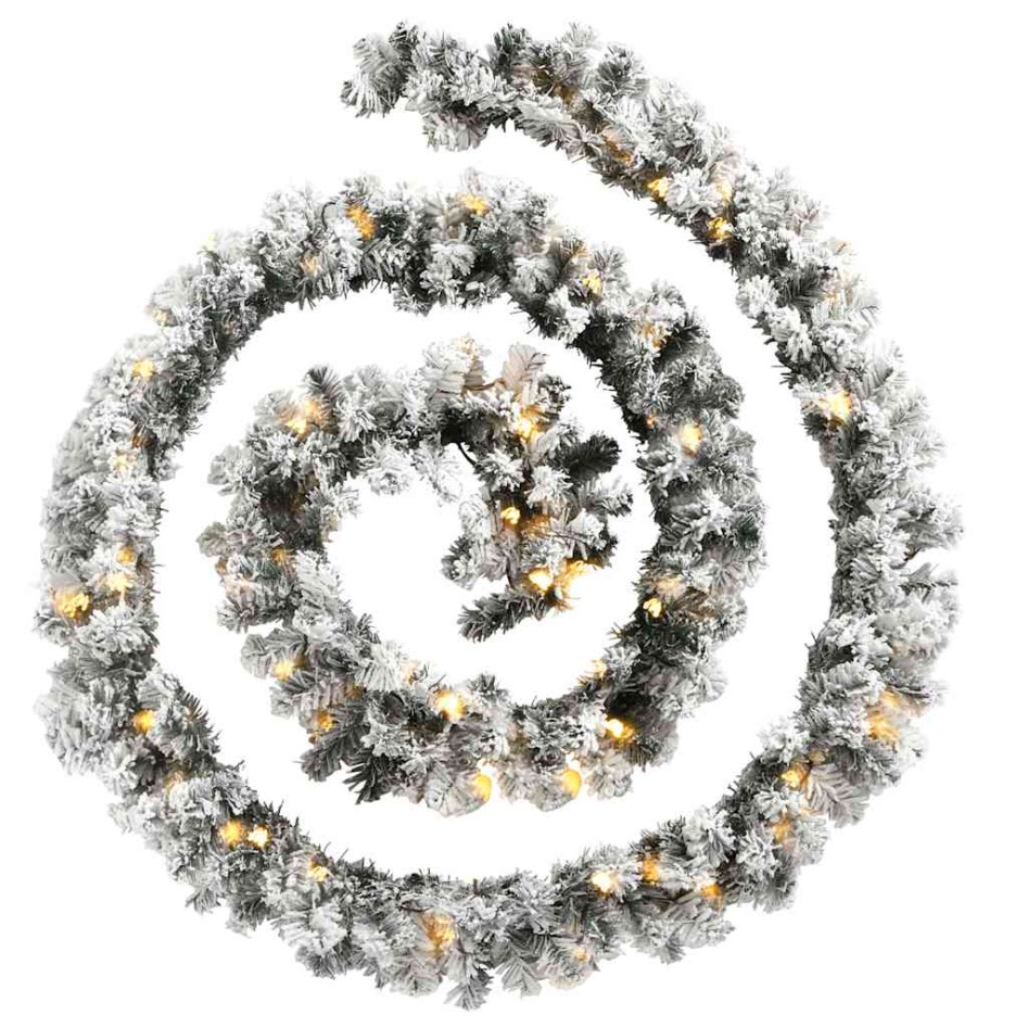 Guirnalda de Navidad con luces LED PVC verde 10