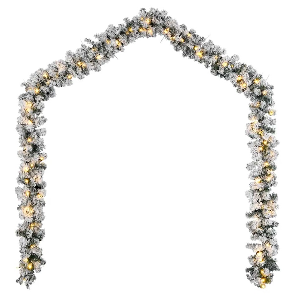 Guirnalda de Navidad con luces LED PVC verde 10