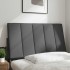 Cabecero de cama acolchado tela gris oscuro 90