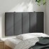 Cabecero de cama acolchado tela gris oscuro 90