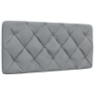 Cabecero de cama acolchado tela gris claro 100 cm