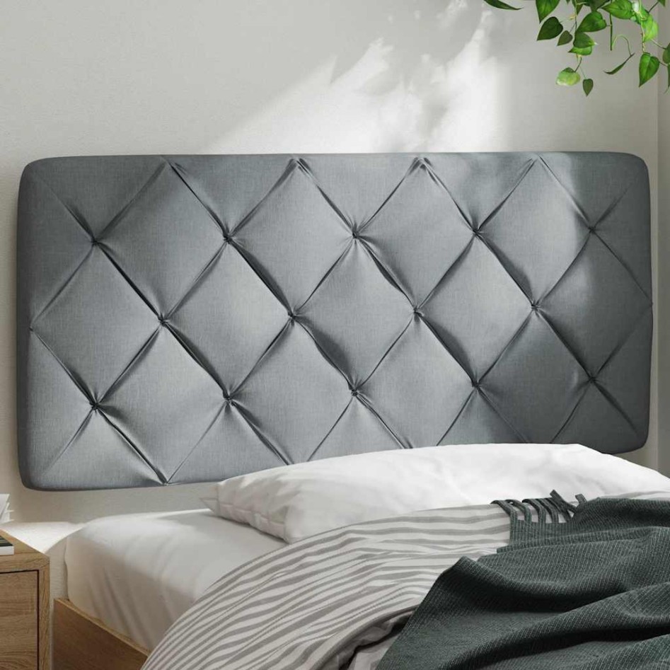 Cabecero de cama acolchado tela gris claro 100