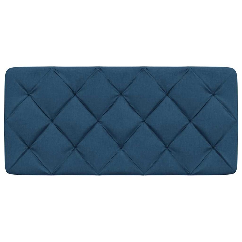 Cabecero de cama acolchado tela azul 100
