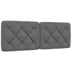Cabecero de cama acolchado tela gris oscuro 120 cm