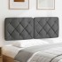 Cabecero de cama acolchado tela gris oscuro 120