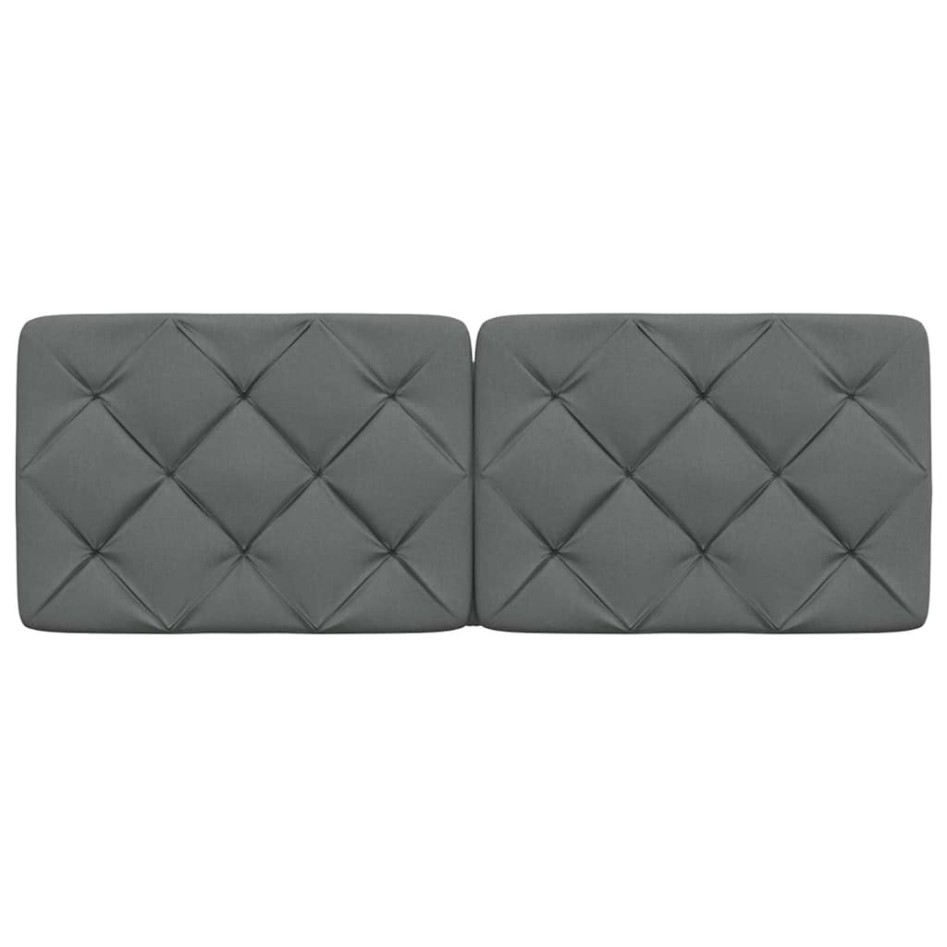 Cabecero de cama acolchado tela gris oscuro 120