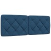 Cabecero de cama acolchado tela azul 120 cm