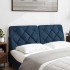 Cabecero de cama acolchado tela azul 120
