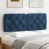 Cabecero de cama acolchado tela azul 120