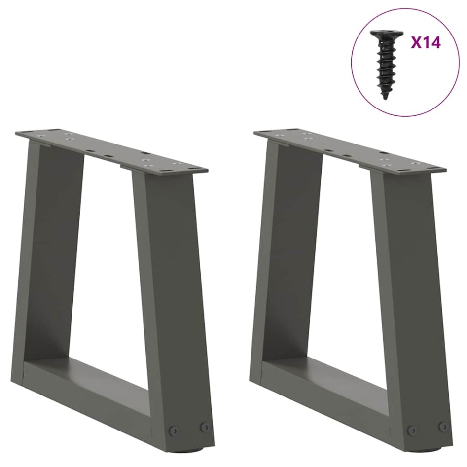Patas para mesa comedor forma V 2 uds antracita 40x(30-31,3)