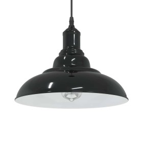 Lámpara colgante regulable en altura E27 negro brillante Ø