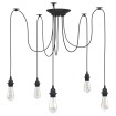 Lámpara colgante con 5 portalámparas E27 metal negro